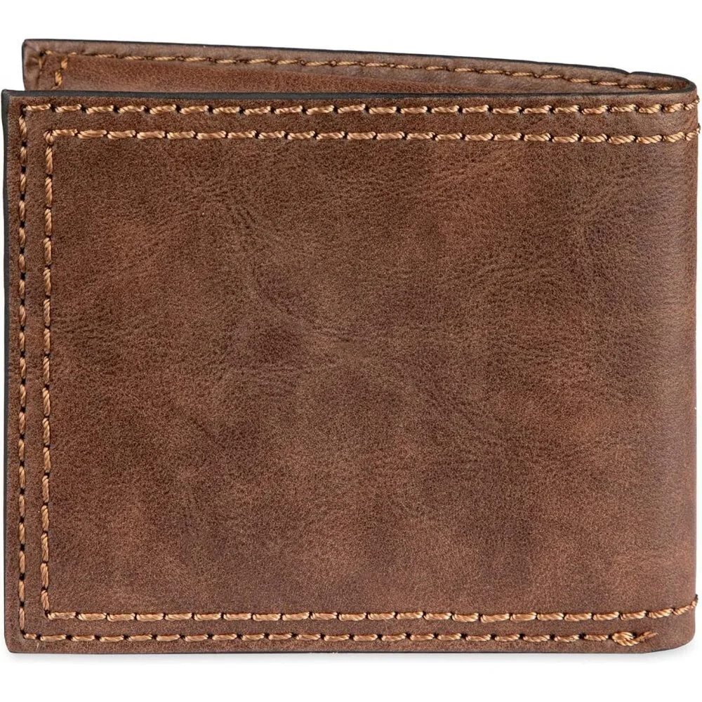 Men's Classic Pu Leather Imported Wallet Dark Tan Style Card Fashion Designed